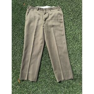 J. Press Mens‎ Wool Cavalry Twill Dress Pants Olive Drab Green USA Made Size 35